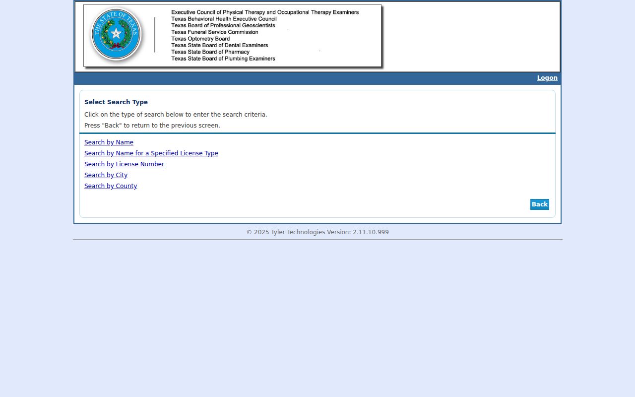 Haltom City resident lookup through Texas professional license search modes