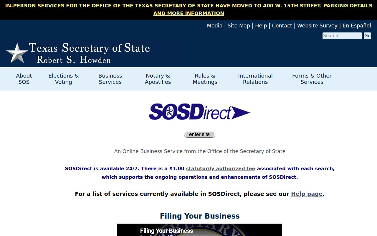 Haltom City residents directory Texas SOSDirect filing search