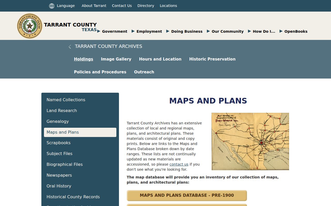 Tarrant County Archives maps for Haltom City previous residents research