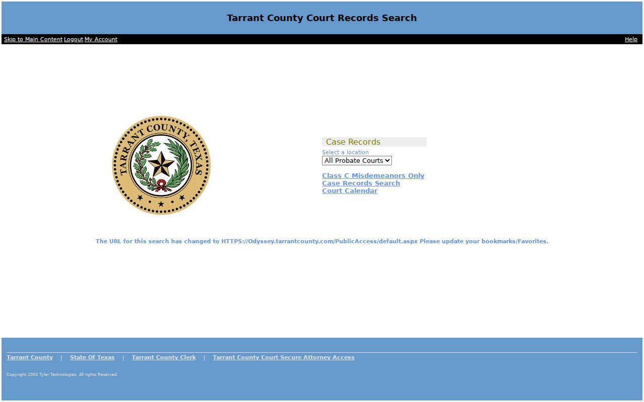 Haltom City residents directory Tarrant County Odyssey court access