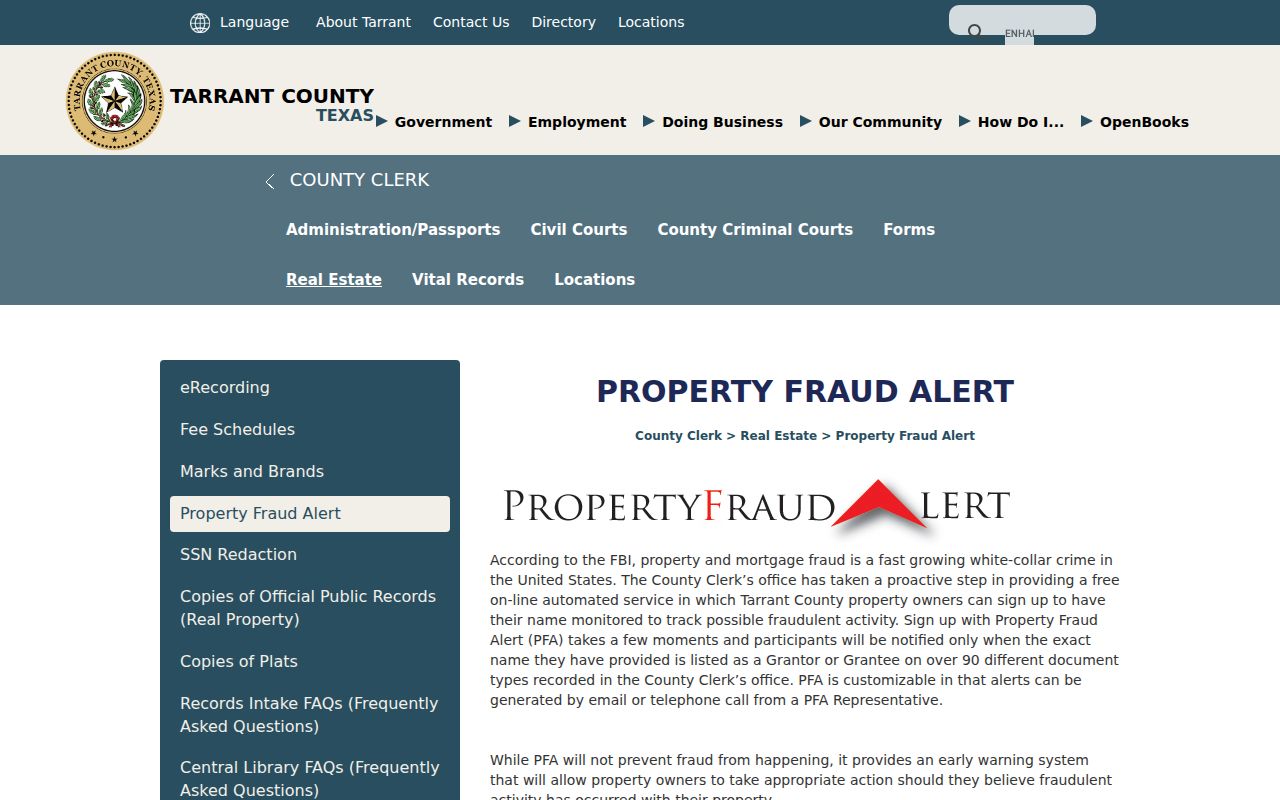 Haltom City residents directory Tarrant County property fraud alert
